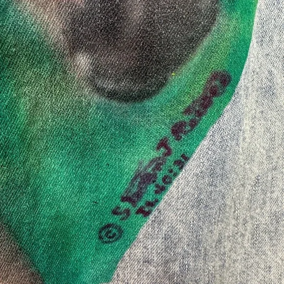 Vintage Route 66 Hand Painted Horse Denim Shirt Women's M Blue Workwear Cotton - Picture 8 of 9